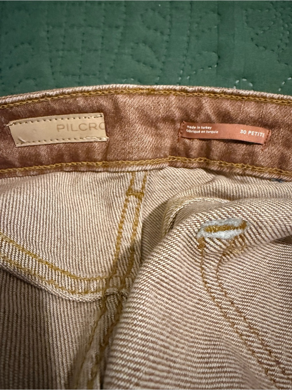 Pilcro Distressed Rust-Brown Straight Leg Jeans - Picture 4 of 4